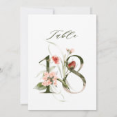 5x7 Botanisch bloemmotief Nummer 18, Tafelnummer (Achterkant)