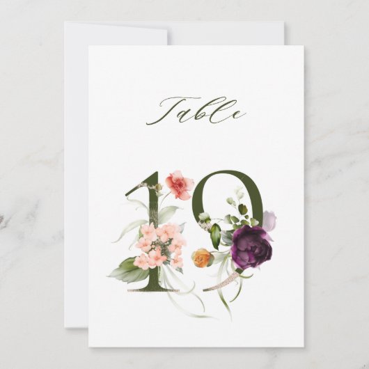 5x7 Botanisch bloemmotief Nummer 19, Tafelnummer (Voorkant)