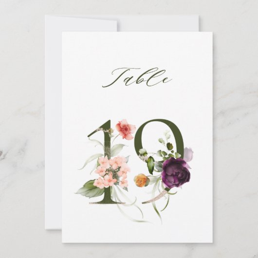 5x7 Botanisch bloemmotief Nummer 19, Tafelnummer (Achterkant)