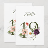 5x7 Botanisch bloemmotief Nummer 19, Tafelnummer (Voorkant / Achterkant)