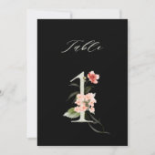 5x7 Botanisch bloemmotief Nummer 1, Zwarte Tafelka Kaart (Voorkant)