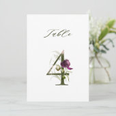 5x7 Botanisch bloemmotief Nummer 4, Tafelnummer (Staand voorkant)