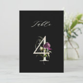 5x7 Botanisch bloemmotief Nummer 4, Zwarte Tafelka Kaart (Staand voorkant)