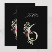 5x7 Botanisch bloemmotief Nummer 6, Zwarte Tafelka Kaart (Voorkant / Achterkant)