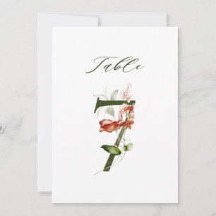 5x7 Botanisch Bloemmotief Nummer 7, Tafelkaart Kaart