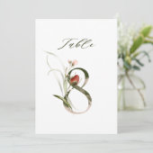 5x7 Botanisch bloemmotief Nummer 8, Tafelnummer (Staand voorkant)