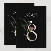 5x7 Botanisch bloemmotief Nummer 8, Zwarte Tafelka Kaart (Voorkant / Achterkant)