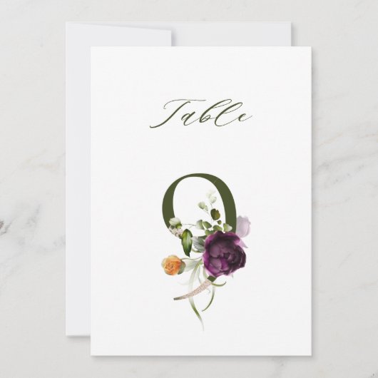 5x7 Botanisch Bloemmotief Nummer 9, Tafelnummer (Voorkant)