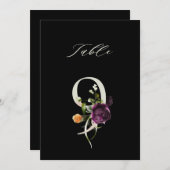 5x7 Botanisch Bloemmotief Nummer 9, Zwarte Tafelka Kaart (Voorkant / Achterkant)