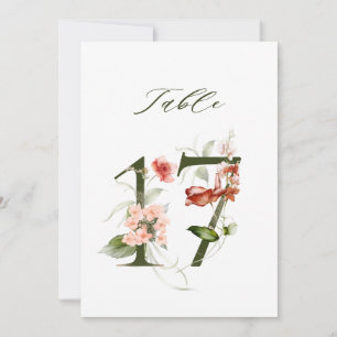 5x7 Botanisch Bloemmotief Tafelkaart 17 Kaart