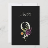 5x7 Botanisch Bloemmotief Tafelkaart 9, Zwart Kaart (Achterkant)