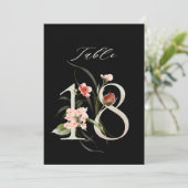 5x7 Botanisch Bloemmotief Tafelkaart Nummer 18, Zw Kaart (Staand voorkant)