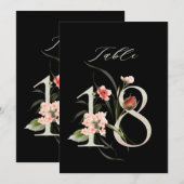 5x7 Botanisch Bloemmotief Tafelkaart Nummer 18, Zw Kaart (Voorkant / Achterkant)
