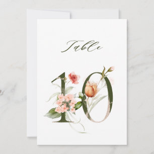 5x7 Botanisch Bloemmotief Tafelnummer 10