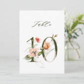 5x7 Botanisch Bloemmotief Tafelnummer 10 (Staand voorkant)