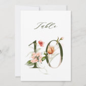 5x7 Botanisch Bloemmotief Tafelnummer 10 (Achterkant)