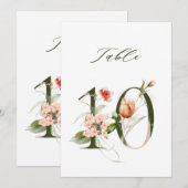 5x7 Botanisch Bloemmotief Tafelnummer 10 (Voorkant / Achterkant)
