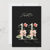 5x7 Botanisch Bloemmotief Tafelnummer 11, Zwart Ta (Achterkant)
