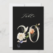 5x7 Botanisch Bloemmotief Tafelnummer 20, Zwarte T (Achterkant)
