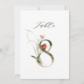 5x7 Botanisch Bloemmotief Tafelnummer 8 (Achterkant)