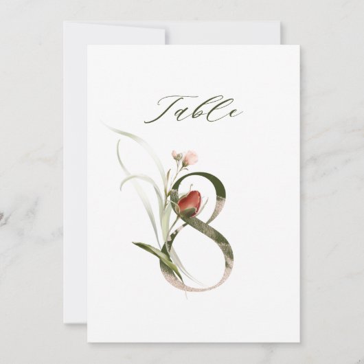 5x7 Botanische Bloem Nummer 8, Tafelnummer (Voorkant)