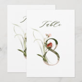 5x7 Botanische Bloem Nummer 8, Tafelnummer (Voorkant / Achterkant)
