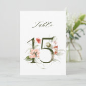 5x7 Botanische Bloemige Nummer 15, Tafelnummer (Staand voorkant)