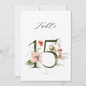 5x7 Botanische Bloemige Nummer 15, Tafelnummer (Achterkant)