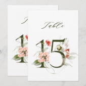 5x7 Botanische Bloemige Nummer 15, Tafelnummer (Voorkant / Achterkant)