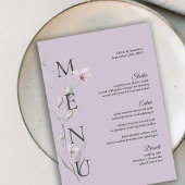 5x7" Botanische Paarse Trouwtafel Menu Kaart