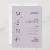 5x7" Botanische Paarse Trouwtafel Menu Kaart (Voorkant)