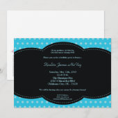 5x7 Boy Blue Polkadot Poke Birthday Uitnodiging (Voorkant / Achterkant)
