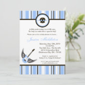 5x7 Boy Blue Punk Rocker Baby shower Uitnodiging (Staand voorkant)