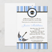 5x7 Boy Blue Punk Rocker Baby shower Uitnodiging (Voorkant / Achterkant)