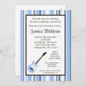5x7 Boy Blue Rocker Guitar Baby shower Uitnodiging (Voorkant / Achterkant)
