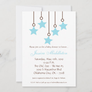 5x7 Boy Boyish Blue Mobile Baby shower Invitation Kaart