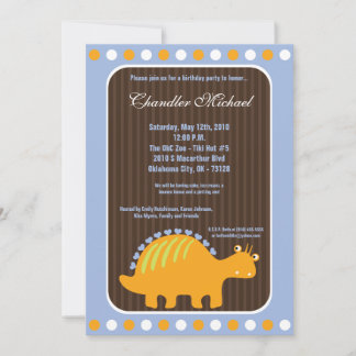 5x7 Boy Dinosaur Dino Birthday Party Invitation Kaart