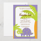 5x7 Boy Dinosaur Dino Birthday Uitnodiging (Voorkant / Achterkant)