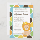 5x7 Boy King of the Oerwoud Baby shower Invitation Kaart (Voorkant)