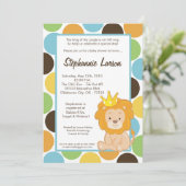 5x7 Boy King of the Oerwoud Baby shower Invitation Kaart (Staand voorkant)