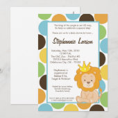 5x7 Boy King of the Oerwoud Baby shower Invitation Kaart (Voorkant / Achterkant)