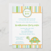 5x7 Boy Ocean Zee Turtle Baby shower Invitation Kaart (Voorkant)