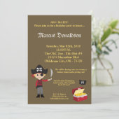 5x7 Boy Pirate Treasure Birthday Party Invitation Kaart (Staand voorkant)