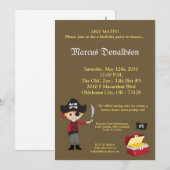 5x7 Boy Pirate Treasure Birthday Party Invitation Kaart (Voorkant / Achterkant)