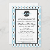 5x7 Boy Punk Rock Skull EMO Baby shower Invitation Kaart (Voorkant / Achterkant)