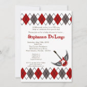 5x7 Boy Punk Rocker Guitar Baby shower Uitnodiging (Voorkant)