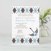 5x7 Boy Punk Rocker Guitar Baby shower Uitnodiging (Staand voorkant)