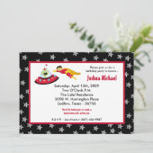 5x7 Boy Super Hero Birthday Party Invitation Kaart (Staand voorkant)