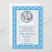 5x7 Boys Circle PHOTO over aankondiging van geboor (Voorkant / Achterkant)