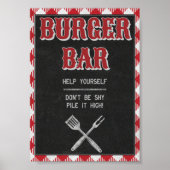 5x7 BQ Birthday Burger Bar Teken voor backyard BBQ Poster (Voorkant)